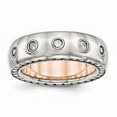 Sophia Jewelers Rose IP Stainless Steel Wedding Band with CZ Elegance